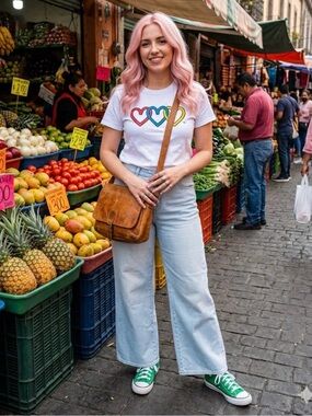 Light Wash Wide-Leg Jeans